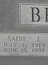 Record image of Sadie Ruth Brady Bergstrom (born Jones)
