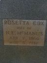 Record image of Rosetta E. McManus (born Cox)