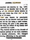 Record image of John Joseph “Up & down the river Joe” Allwood