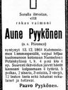 Record image of Agneta Pyykönen (o.s. Piirainen)
