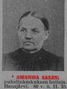 Record image of Amanda Vilhelmiina Adolfintytär Salin (o.s. Alén)