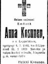Record image of Anna Antintytär Kosunen (o.s. Lappalainen)