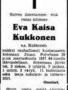 Record image of Eeva Kaisa Juhontytär Kukkonen