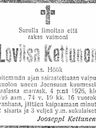Record image of Lovisa Kallentytär Kettunen (o.s. Höök)