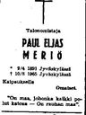 Record image of Paul Eljas Meriö (o.s. Sjöblom)
