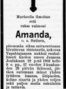Record image of Amanda Paavontytär Tossavainen (born Sutinen)