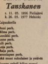 Record image of Kaisa Maria Tanskanen (o.s. Oinonen)