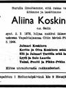 Record image of Edla Maria Peltonen Peltonen (o.s. Salin)