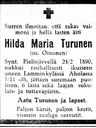 Record image of Hilda Maria Matintytär Turunen (o.s. Oinonen)