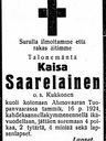 Record image of Catharina Carin* Kaisa Pekantr Saarelainen (o.s. Kukkonen)