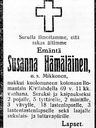 Record image of Susanna Erkintr Hämäläinen (o.s. Mikkonen)