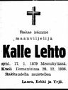 Record image of Kalle Erkinpoika Lehto