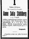 Record image of Anna Sofia Aronsdotter Ståhlberg (o.s. Wenell)