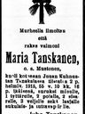 Record image of Maria Andersdotter Tanskanen (o.s. Mustonen)
