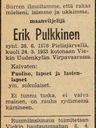 Record image of Erik Matinpoika Pulkkinen