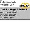 Record image of Christine Magd. "Christine" Schenk (geb. Störzbach)
