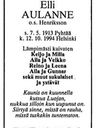 Record image of Elli Aulanne (o.s. Henriksson)