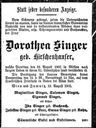 Record image of Dorothea Singer (geb. Hirschenhauser)