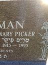 Record image of Mary Picker (Miriam) Roudman (født Chalick (born Chalik))