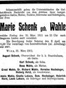 Record image of Marie Schenk (geb. Wahle)