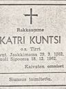 Record image of Katri Juhontytär Lätti (born Tirri)