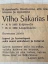 Record image of Vilho Sakarias Kustaanpoika Lehto