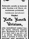 Record image of Kalle (Karl Henrik Ericss.) Utriainen
