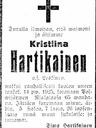 Record image of Kristiina Samulintytär Hartikainen (born Leskinen)