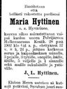 Record image of Maija Leena Juhontytär Saukkonen (born Hyvärinen)