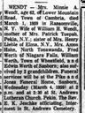 Record image of Minnie A. Wendt (born Werth)