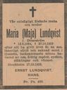 Record image of Maria "Maja Lundqvist" Lundqvist (o.s. Otterström)