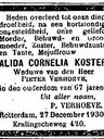 Record image of Alida Cornelia Verhoeve (born Koster)