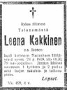 Record image of Leena Antintytär Kakkinen (born Ikonen)