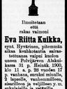 Record image of Eeva Riitta Mikontytär Kuikka (born Hyvärinen)