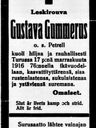 Record image of Gustava Gummerus (born Petrell)