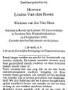 Record image of Ludovica Maria Josepha "Louisa" Van Hees (born van Den Borne)