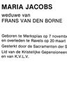 Record image of Maria Juliana "Marie" Van den Borne (born Jacobs)