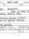 Record image of Margaret Peggy Coleman (born Savage)