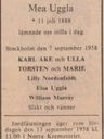 Record image of Maria Charlotta Sophia Uggla (born Nordenfelt)