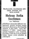 Record image of Helena Sofia Mikontytär Snellman (o.s. Wahlsten Wahlstén)