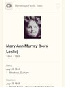 Record image of Mary Anne Murray (geb. Leslie)