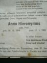 Record image of Anna Ernestine Hieronymus (geb. Pohl)