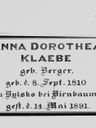Record image of Anna Dorothea Klaebe (o.s. Berger)