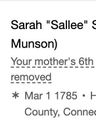Record image of Sarah "Sallee" Strong (born Munson)