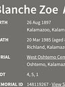 Record image of Blanche Zoe Winslow, G 10th C (z d. Herman)