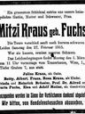 Record image of Marie (Mitzi) KRAUS (geb. FUCHS)