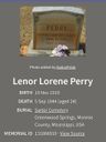 Record image of Lena Lorene Perry (born Tribble)