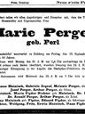 Record image of Marie von Perger (born Perl)