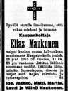 Record image of Elias Eliaanpoika Maukonen