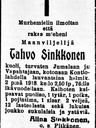Record image of Tahvo Tahvonpoika Sinkkonen